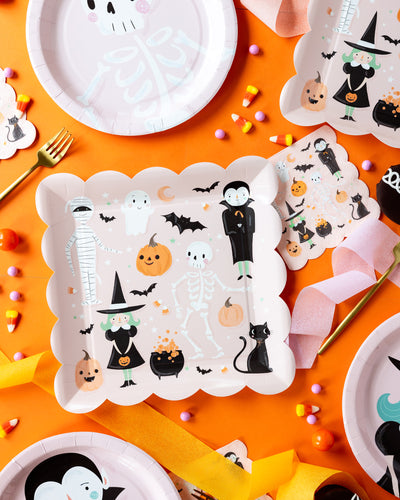 Scallop Halloween Icons Paper Cocktail Napkin