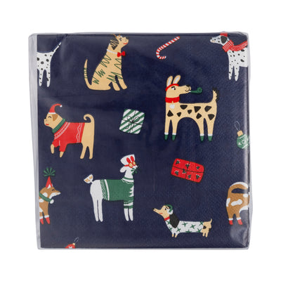 Christmas Dogs Cocktail Napkin