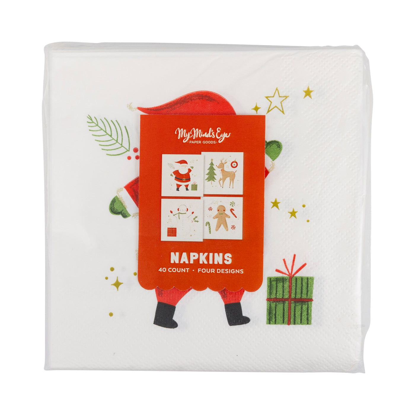 Christmas Icons Scallop Cocktail Napkin Set