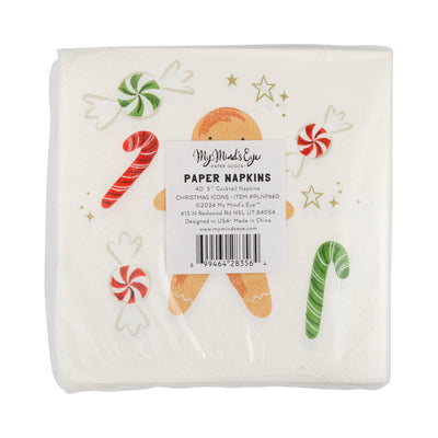 Christmas Icons Scallop Cocktail Napkin Set