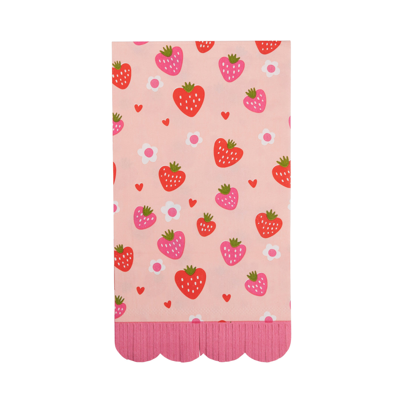 Berry Fringe Scallop Guest Napkin