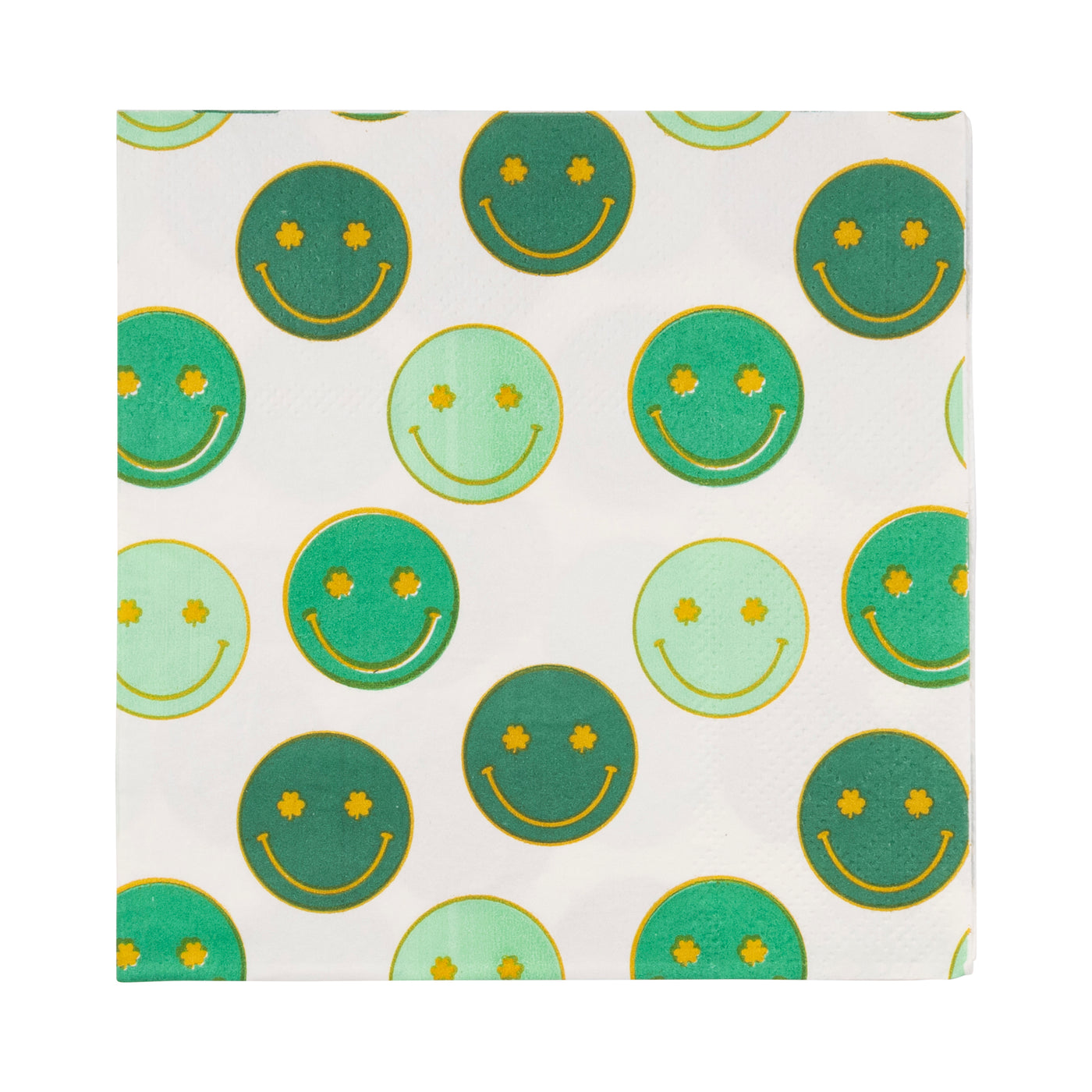 Foil Smiley Shamrocks Cocktail Napkin