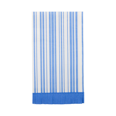 Blue Stripe Fringe Guest Napkin