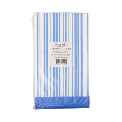 Blue Stripe Fringe Guest Napkin