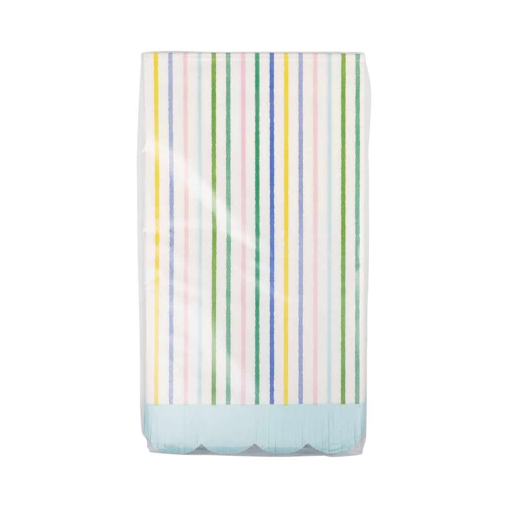 Spring Stripe Scallop Fringe Guest Napkins - Thumbnail 4