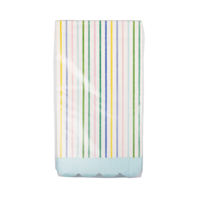 Spring Stripe Scallop Fringe Guest Napkin