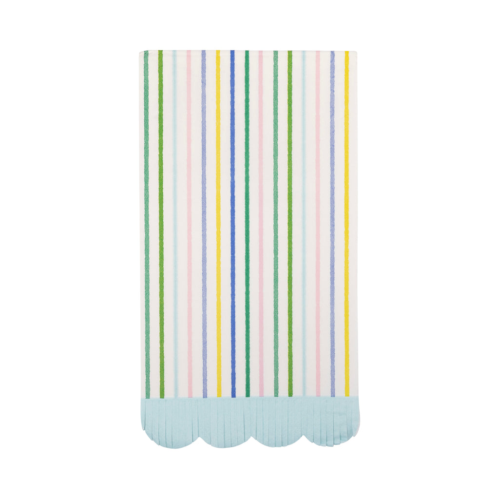 Spring Stripe Scallop Fringe Guest Napkins - Thumbnail 2