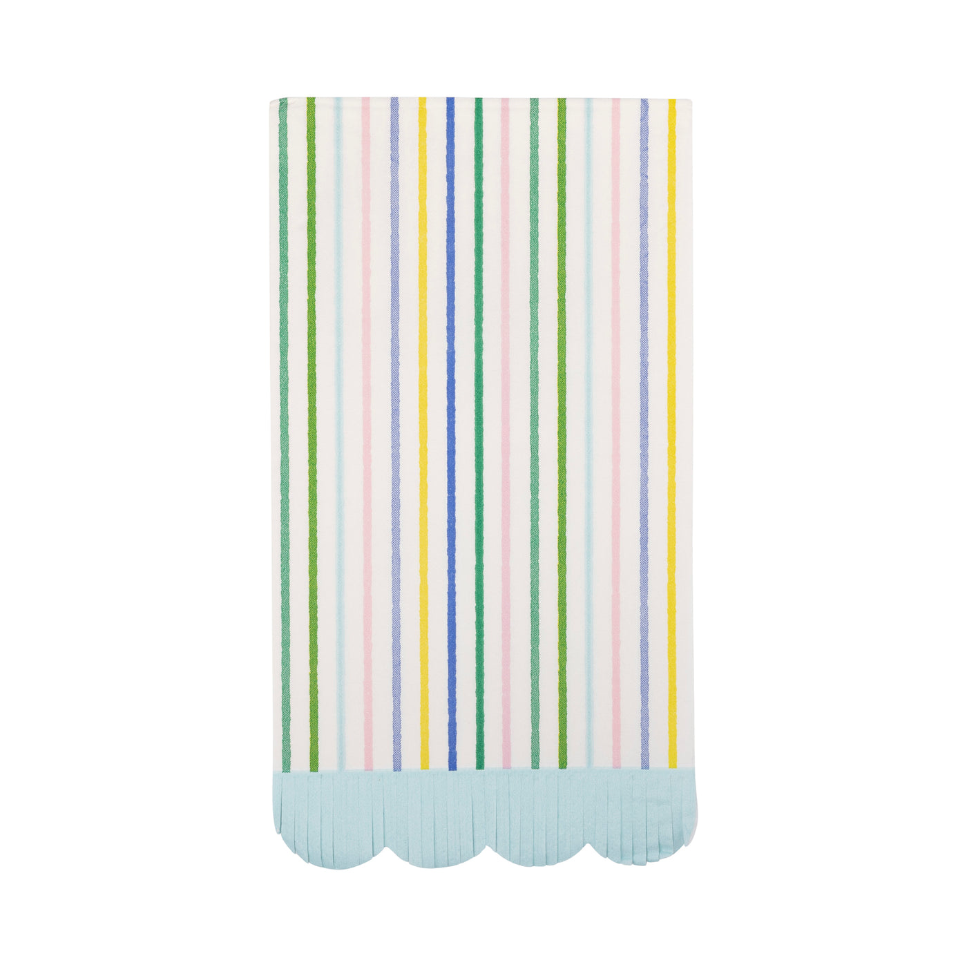 Spring Stripe Scallop Fringe Guest Napkin