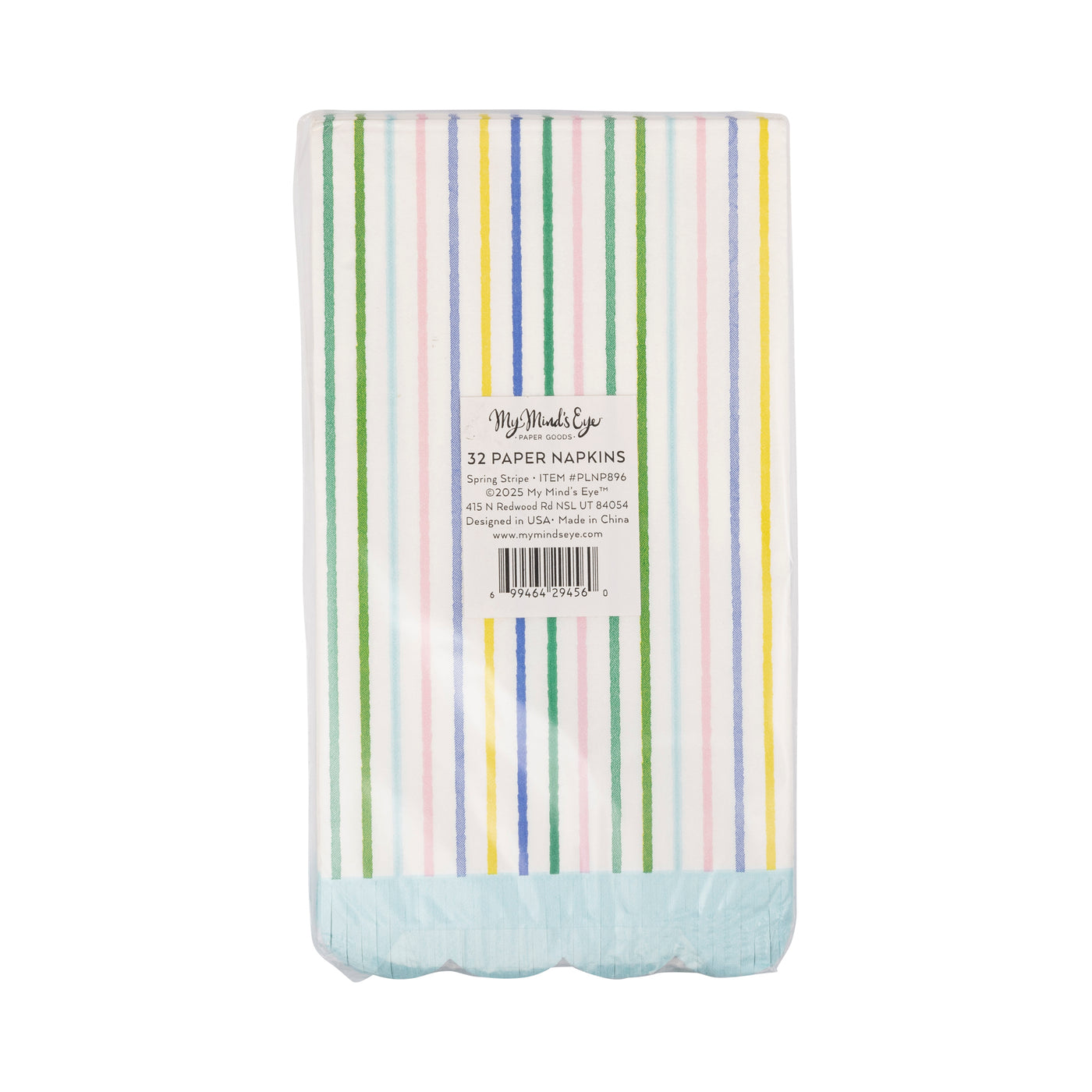 Spring Stripe Scallop Fringe Guest Napkin