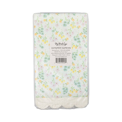 Spring Floral Scallop Fringe Guest Napkin