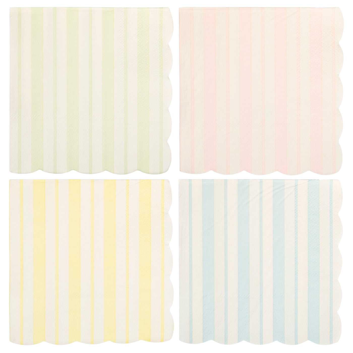 Striped Scallop Cocktail Napkin Set