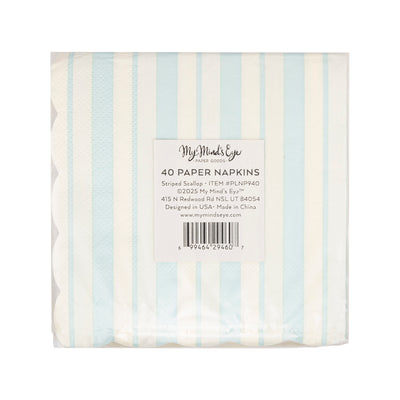 Striped Scallop Cocktail Napkin Set