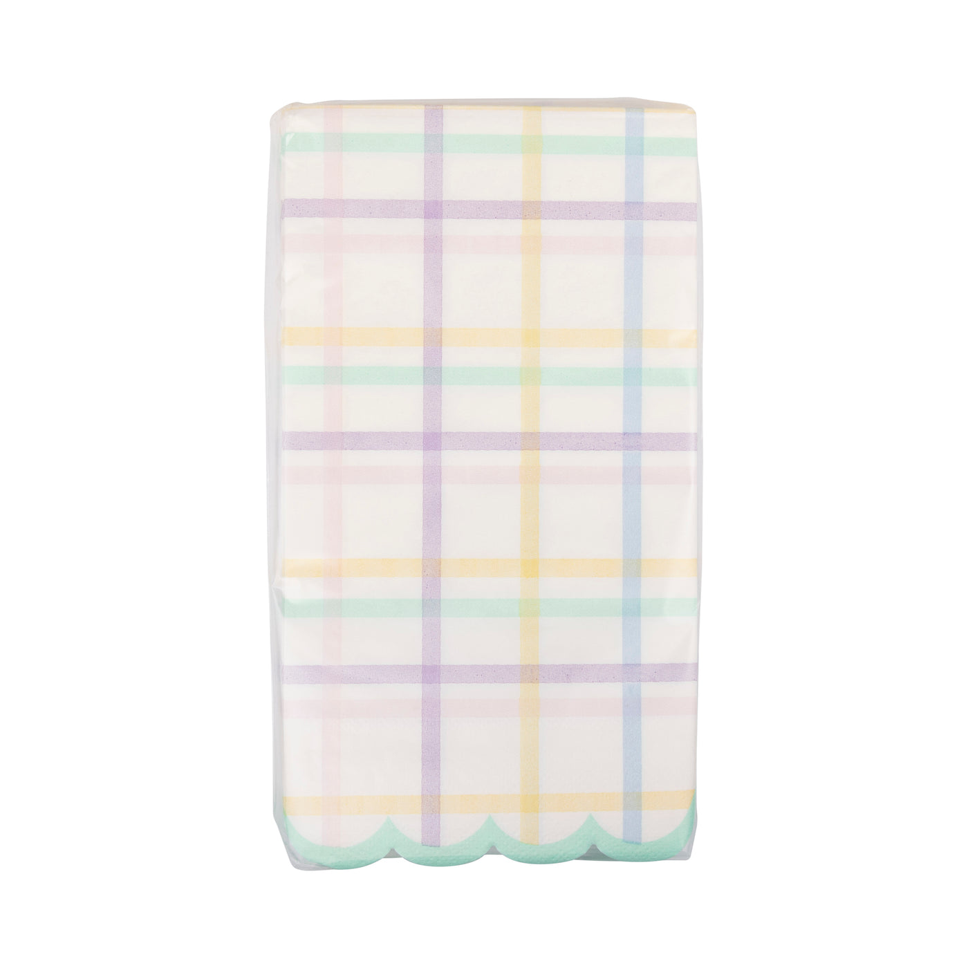 Multi Plaid Scallop Guest Napkin