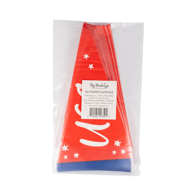 USA Pennant Fringe Guest Napkin (24ct)