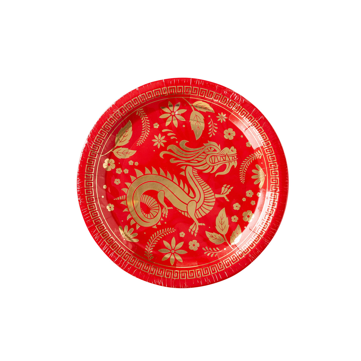 Lunar New Year Dragon Foliage Paper Plate
