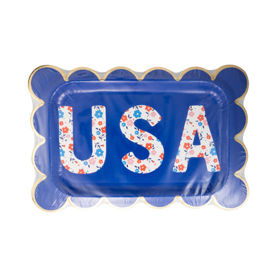 Floral USA Paper Plate (8 ct)