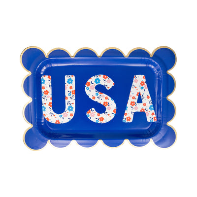 Floral USA Paper Plate (8 ct)