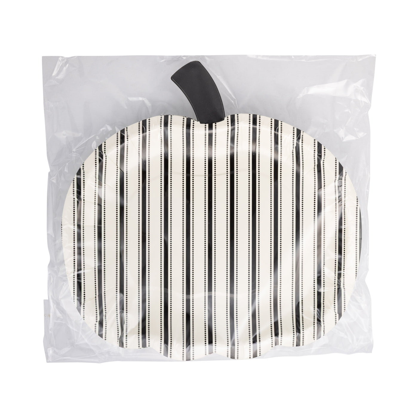 Black Stripe Pumpkin Shaped Plate