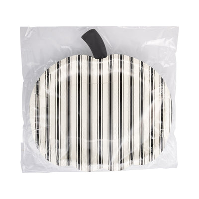Black Stripe Pumpkin Shaped Plate