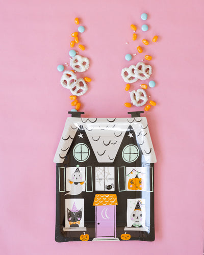 Spooky House Shaped Plate