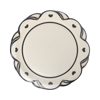 White Halloween Heart Plate
