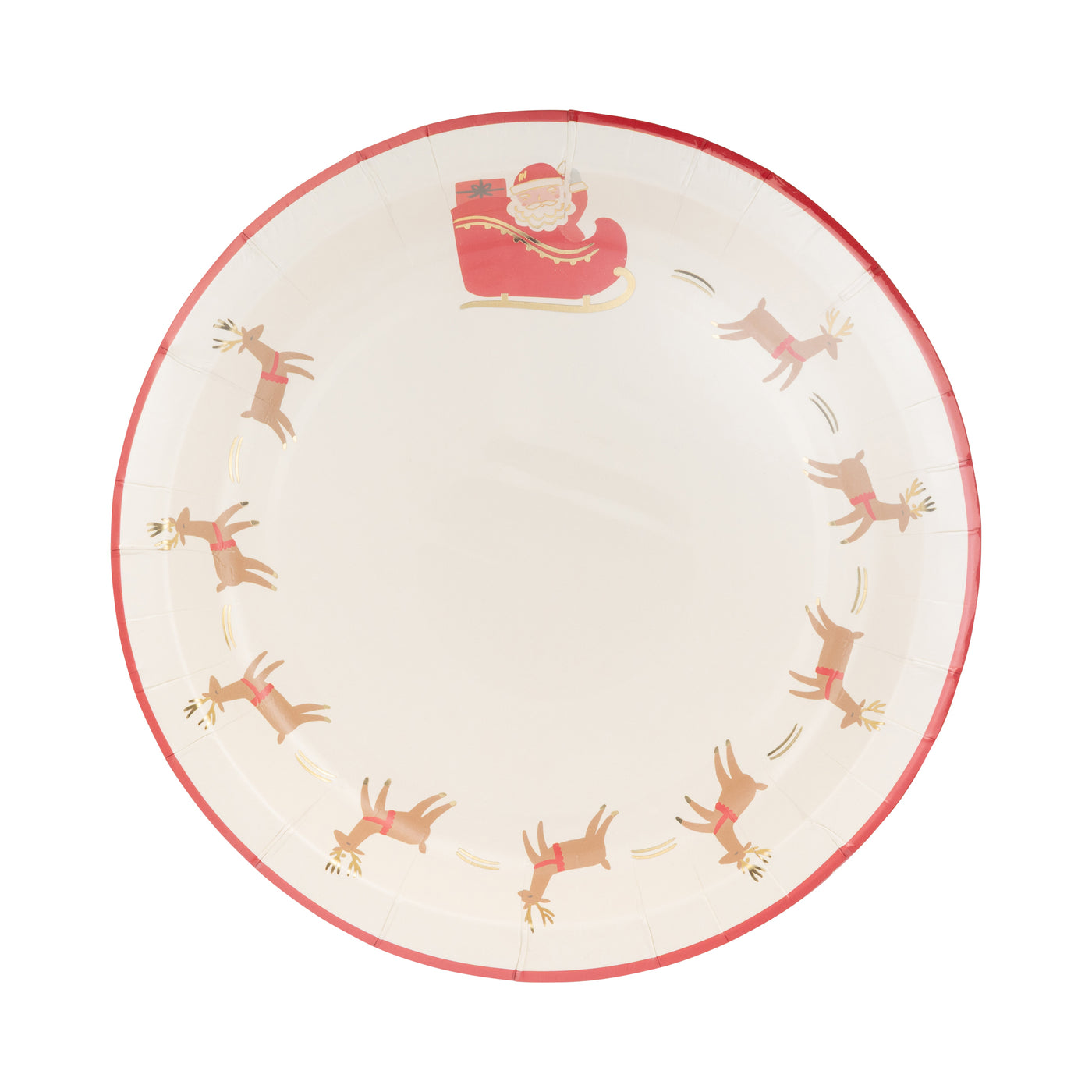 Santa with Reindeer Paper Plate