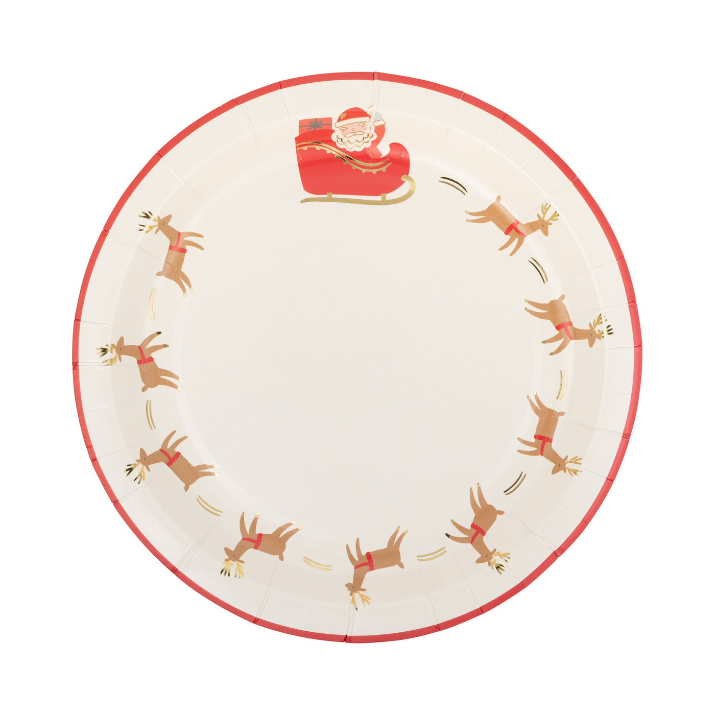 Santa with Reindeer Paper Plate