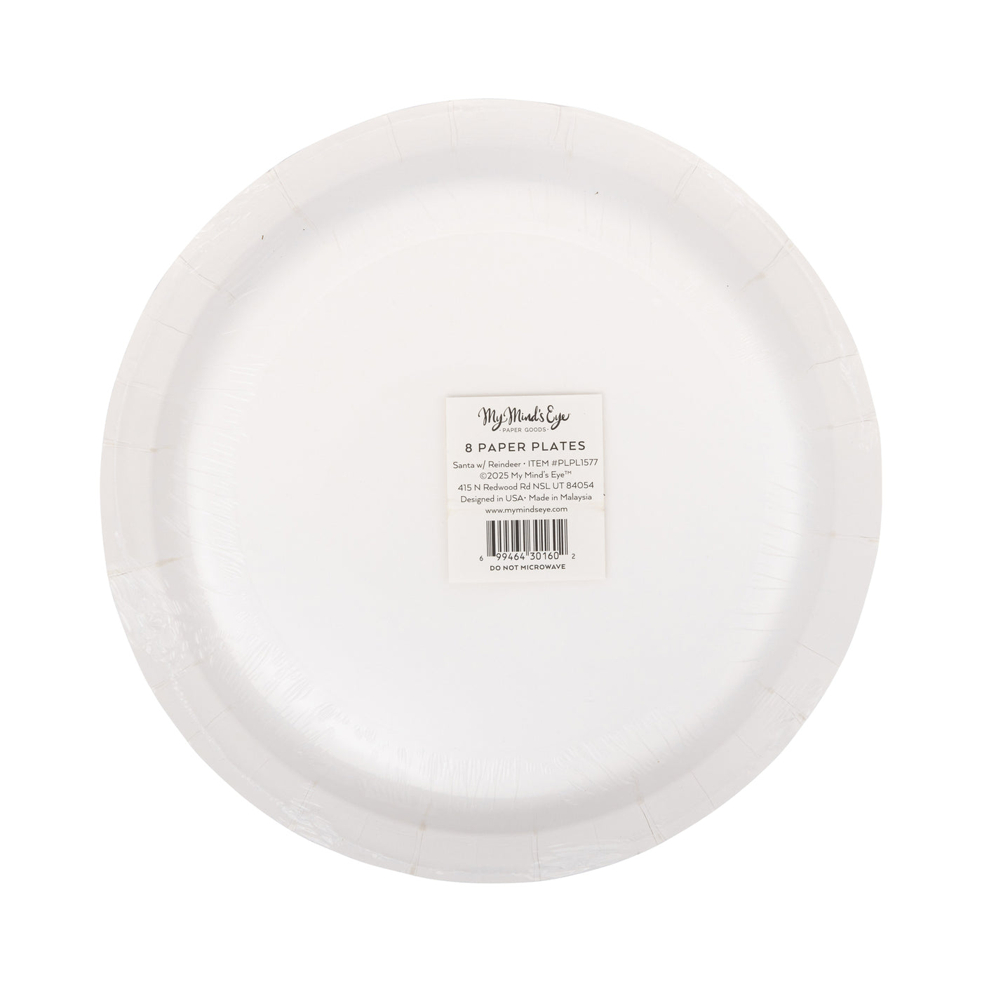 Santa with Reindeer Paper Plate