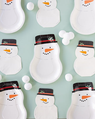 Snowman Paper Plate