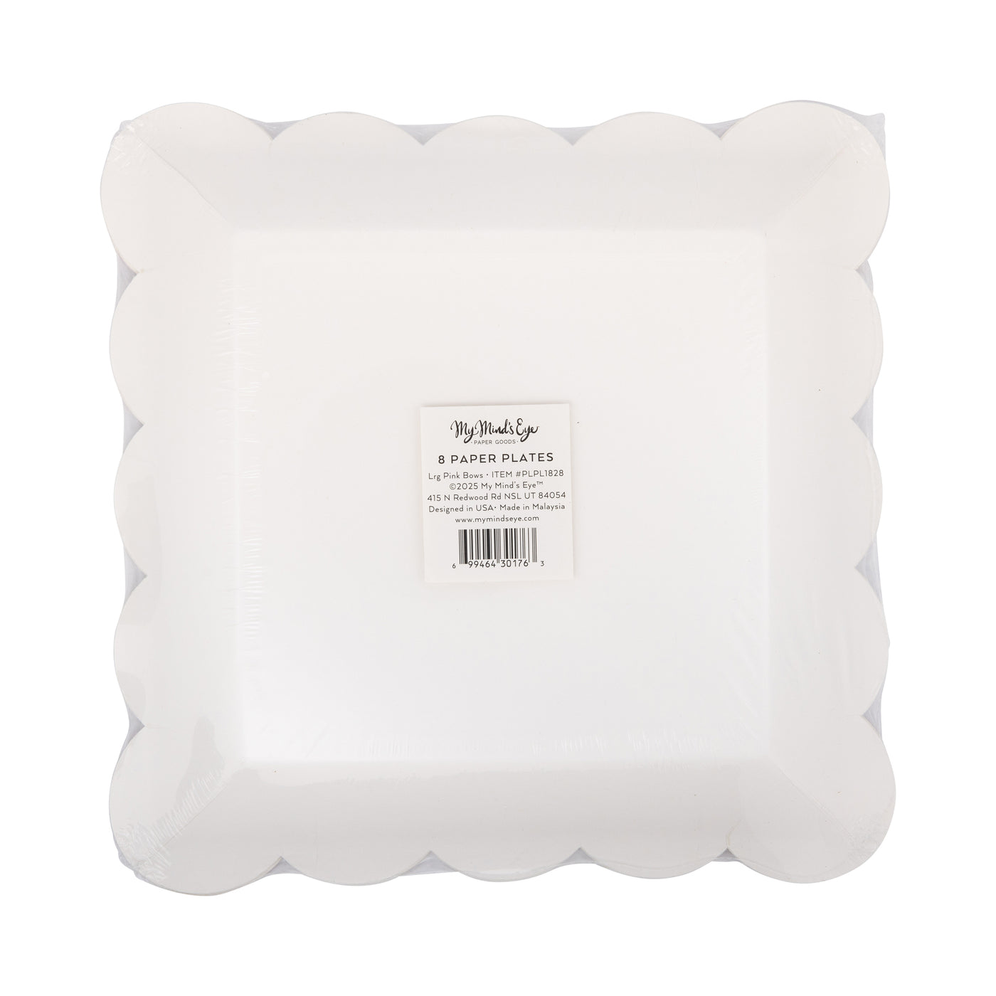 Large Pink Bows Paper Plate Set