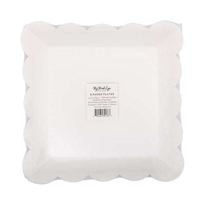 Large Pink Bows Paper Plate Set