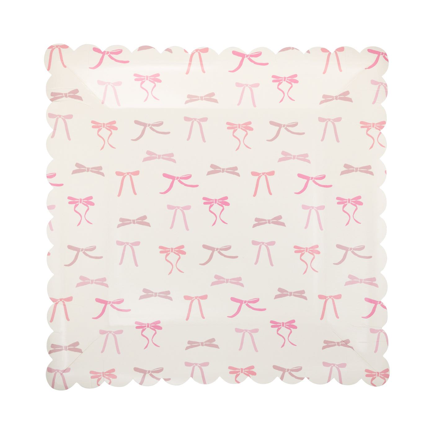 Pink Multi Bows Paper Plate