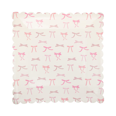 Pink Multi Bows Paper Plate