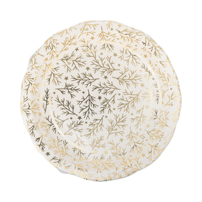 Gold Sprigs Paper Plate