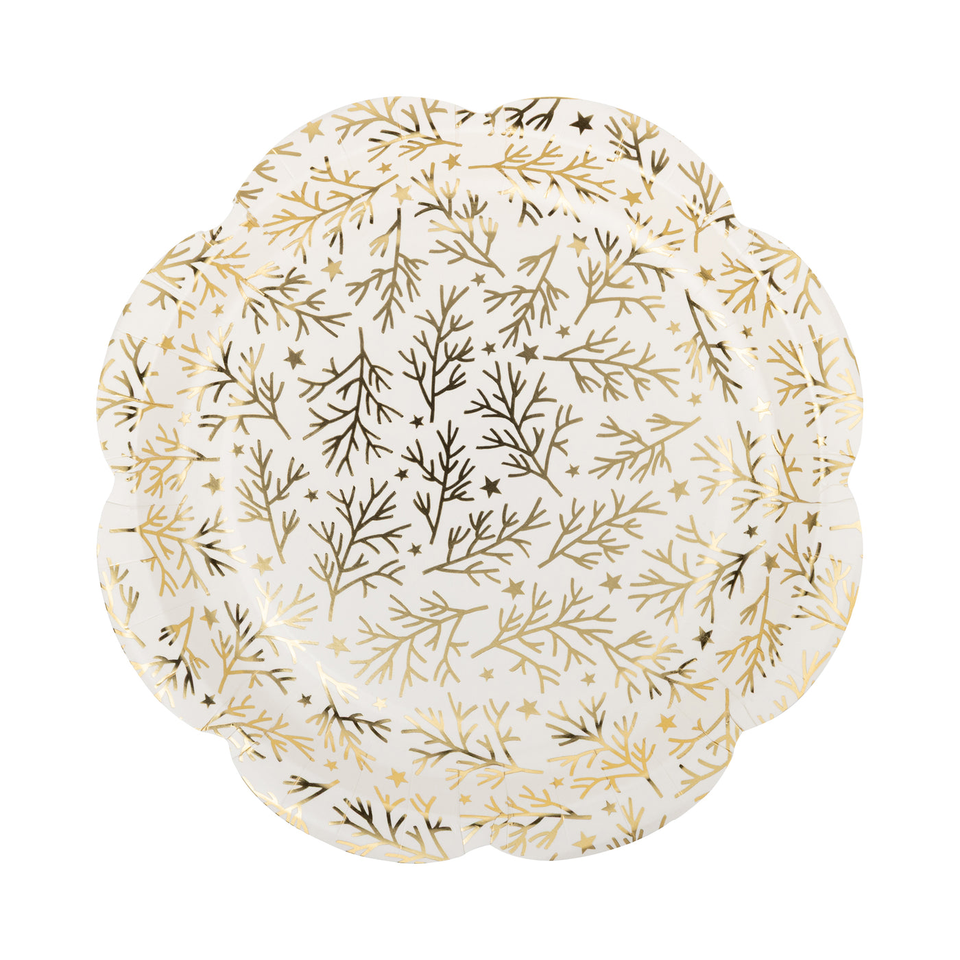 Gold Sprigs Paper Plate