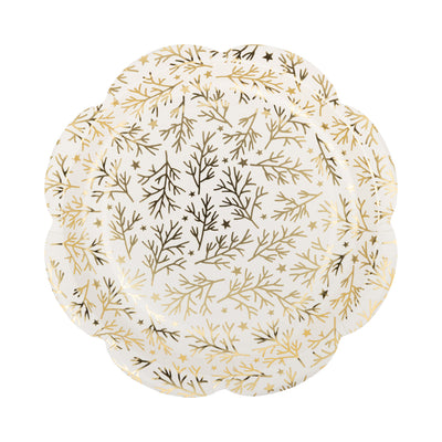 Gold Sprigs Paper Plate