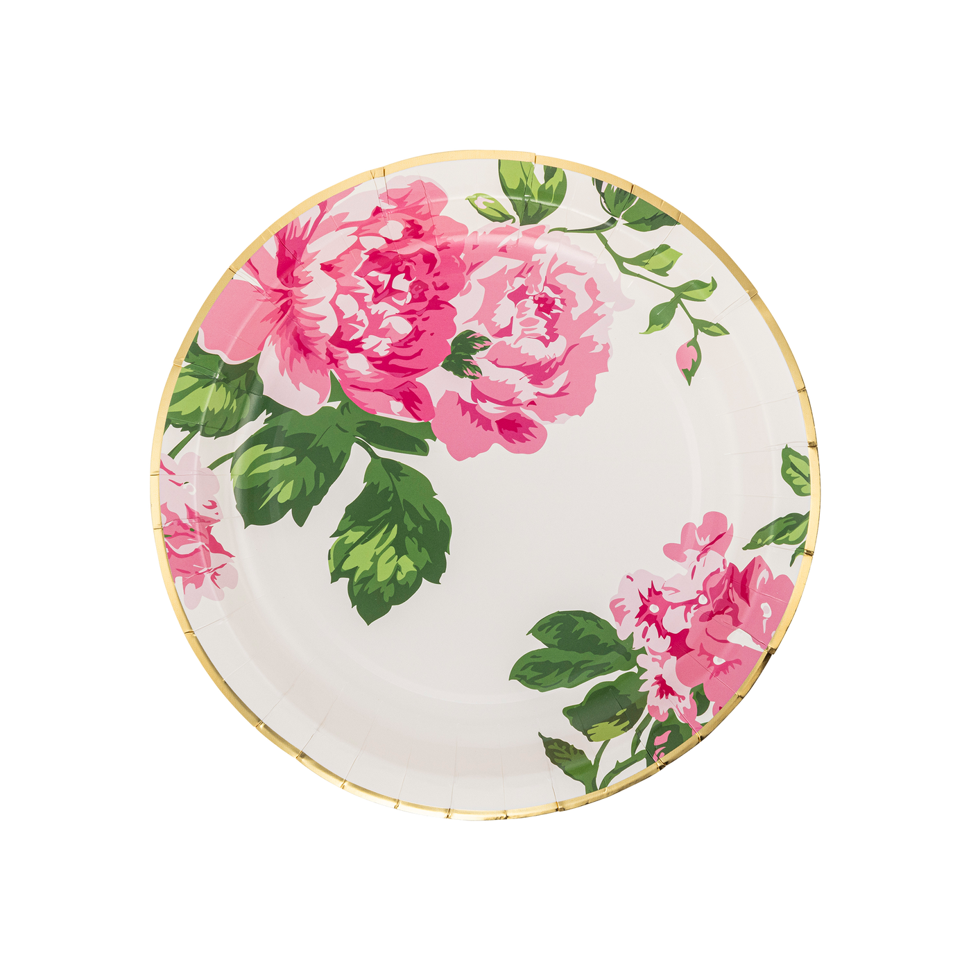 Pink Chintz Floral Paper Plate
