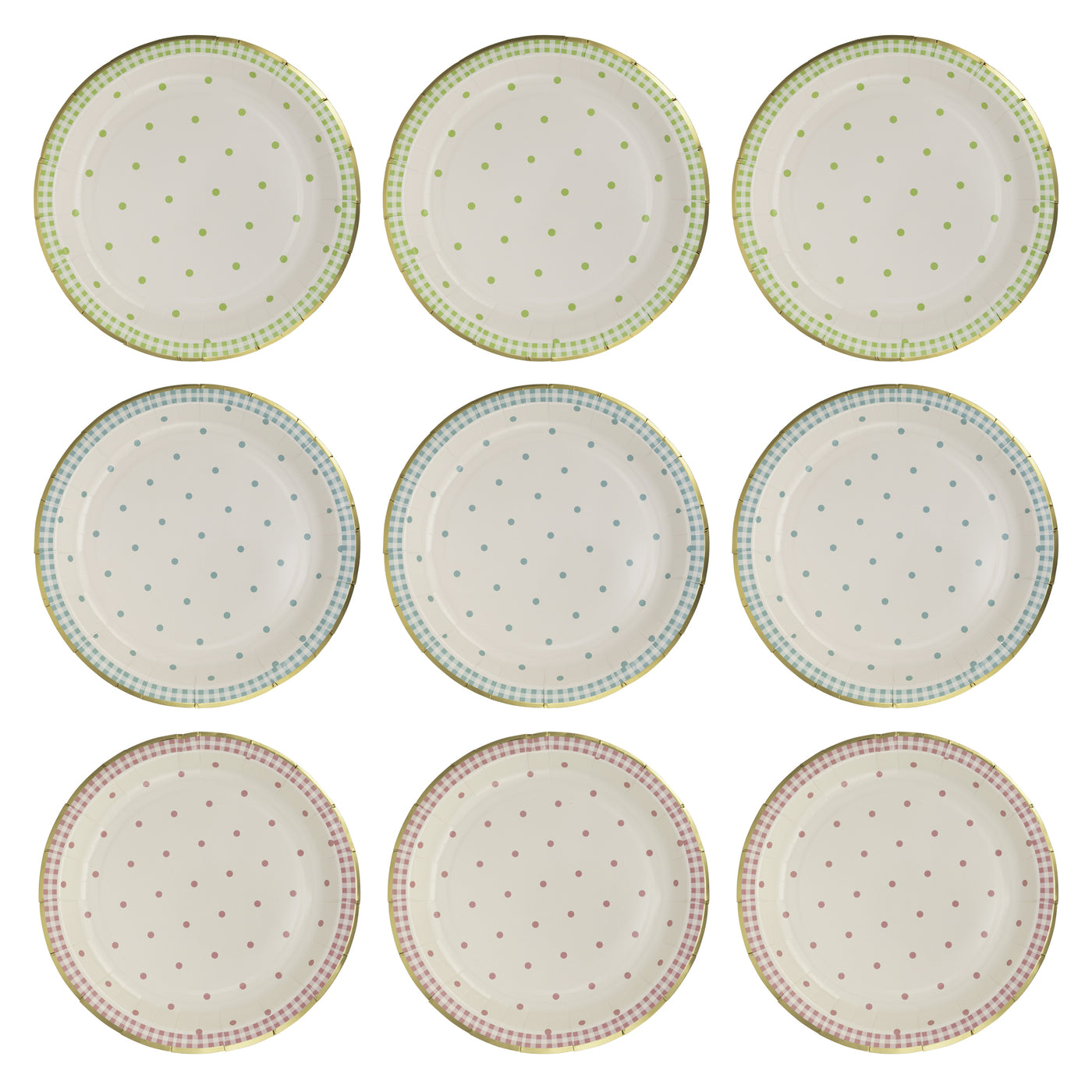 Spring Polka Dot Paper Plate Set
