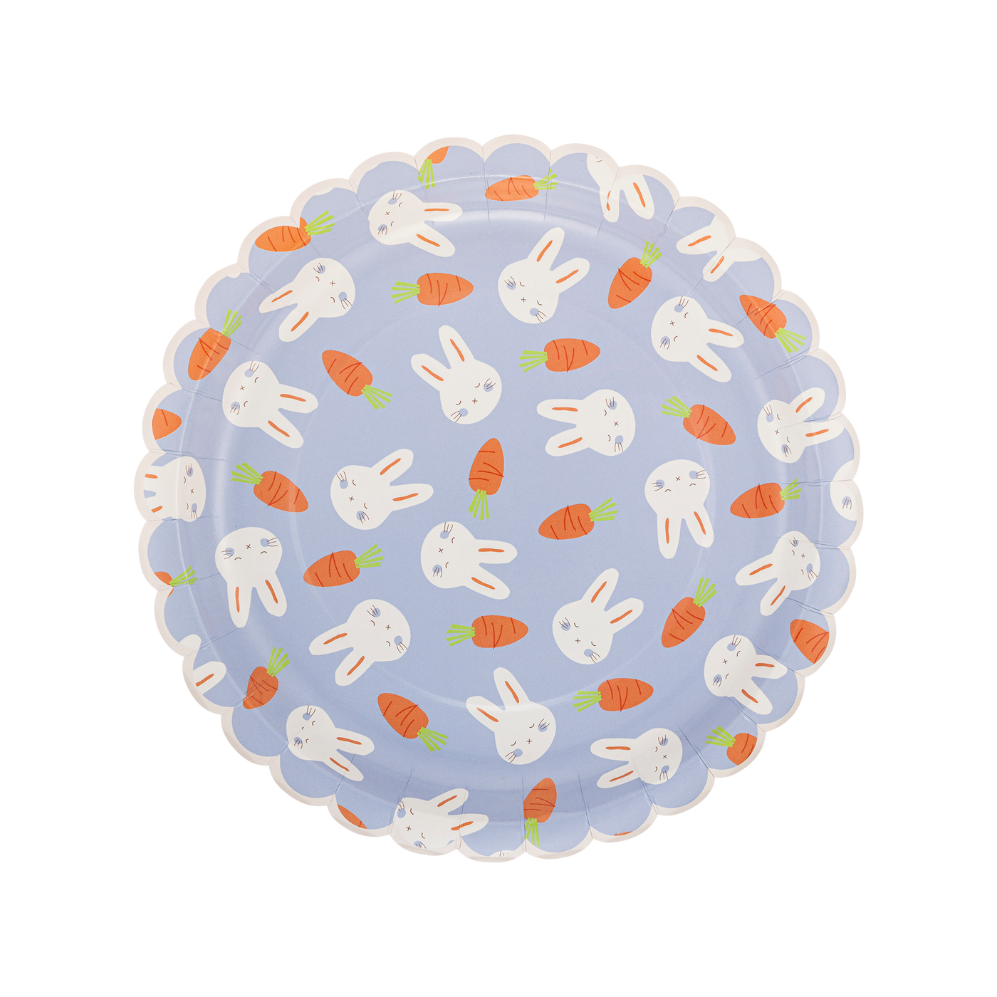 Bunny and Carrot Scallop Paper Plate