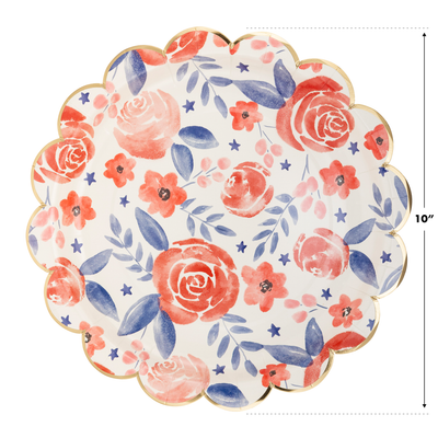 Watercolor Floral Paper Plate