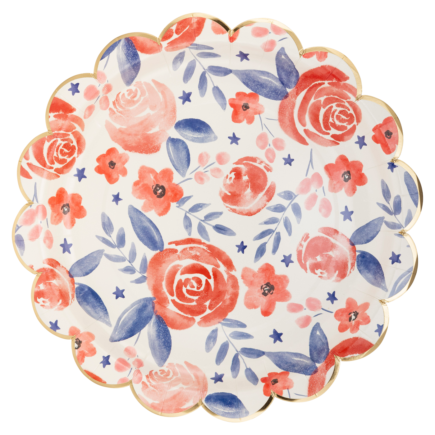 Watercolor Floral Paper Plate