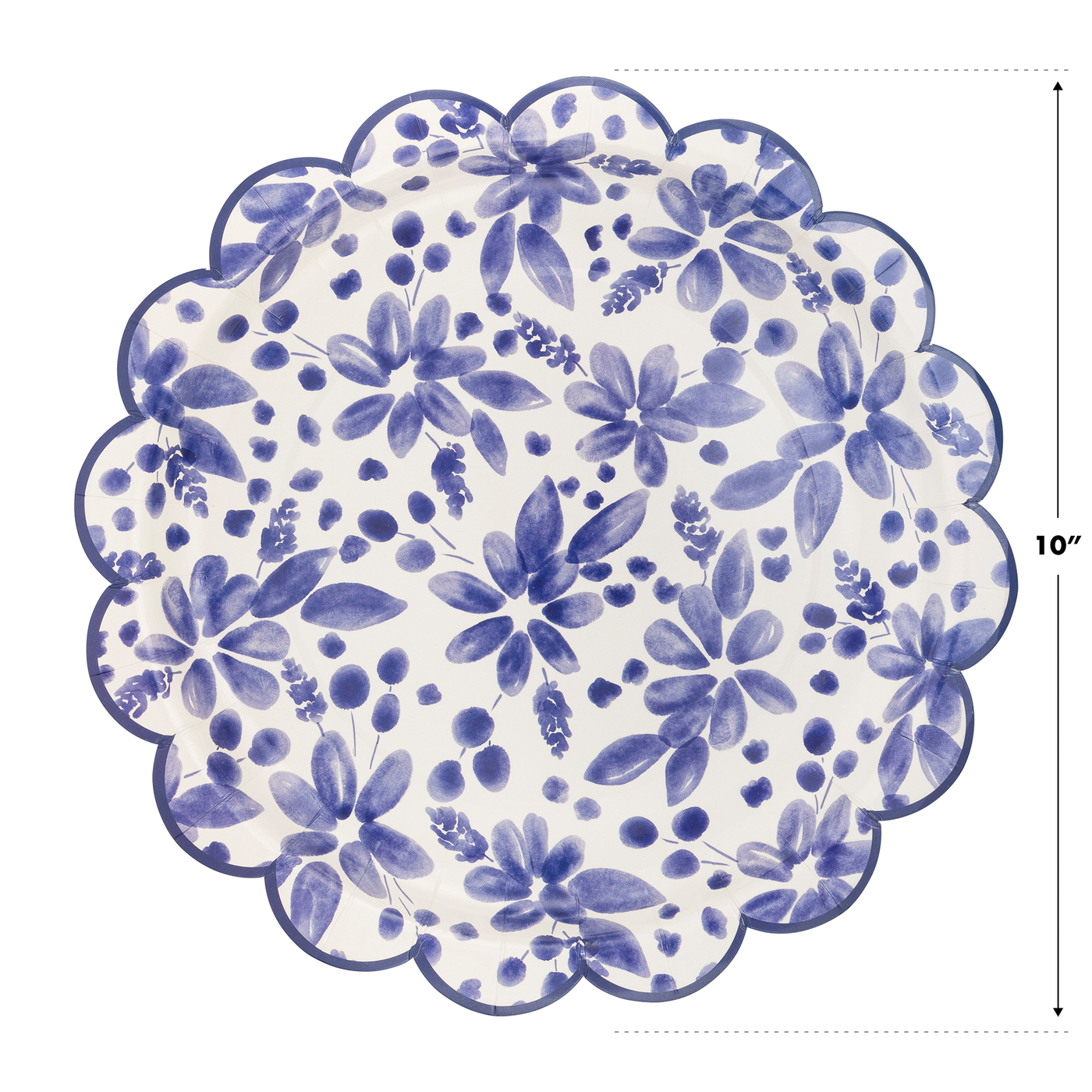 Blue Floral Paper Plate