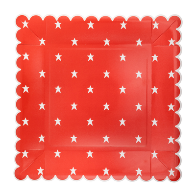 Red and Blue Star Paper Plate Set
