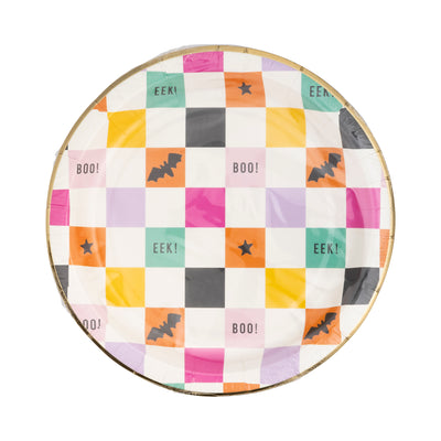 Halloween Checkerboard Paper Plate