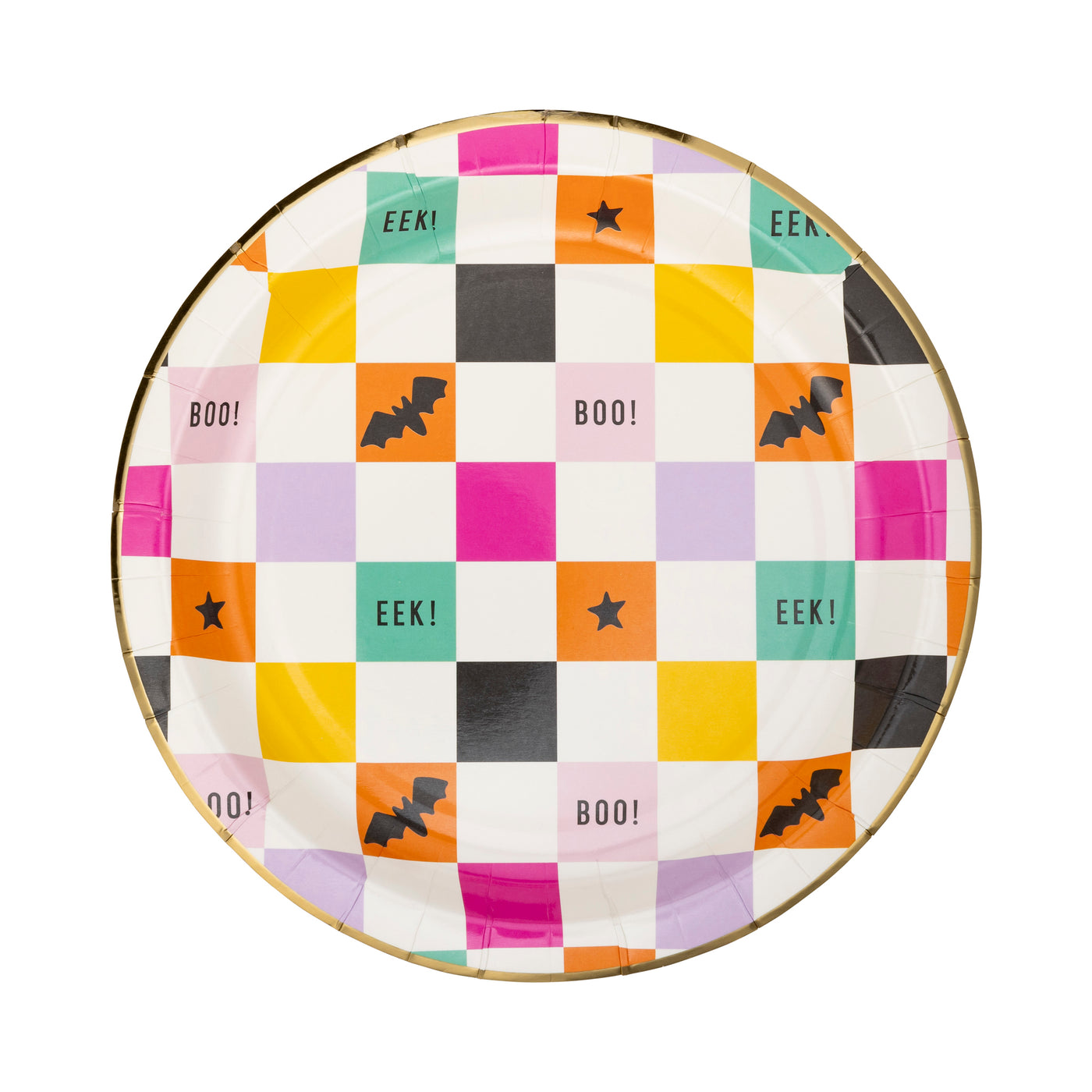 Halloween Checkerboard Paper Plate