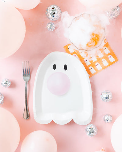 Bubblegum Ghost Shaped Paper Plate