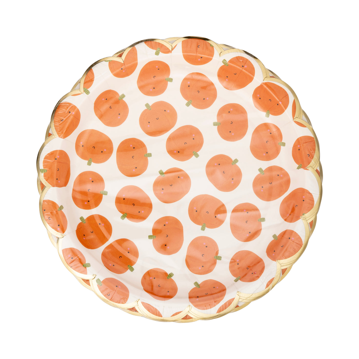 Scatter Pumpkin Scallop Paper Plate