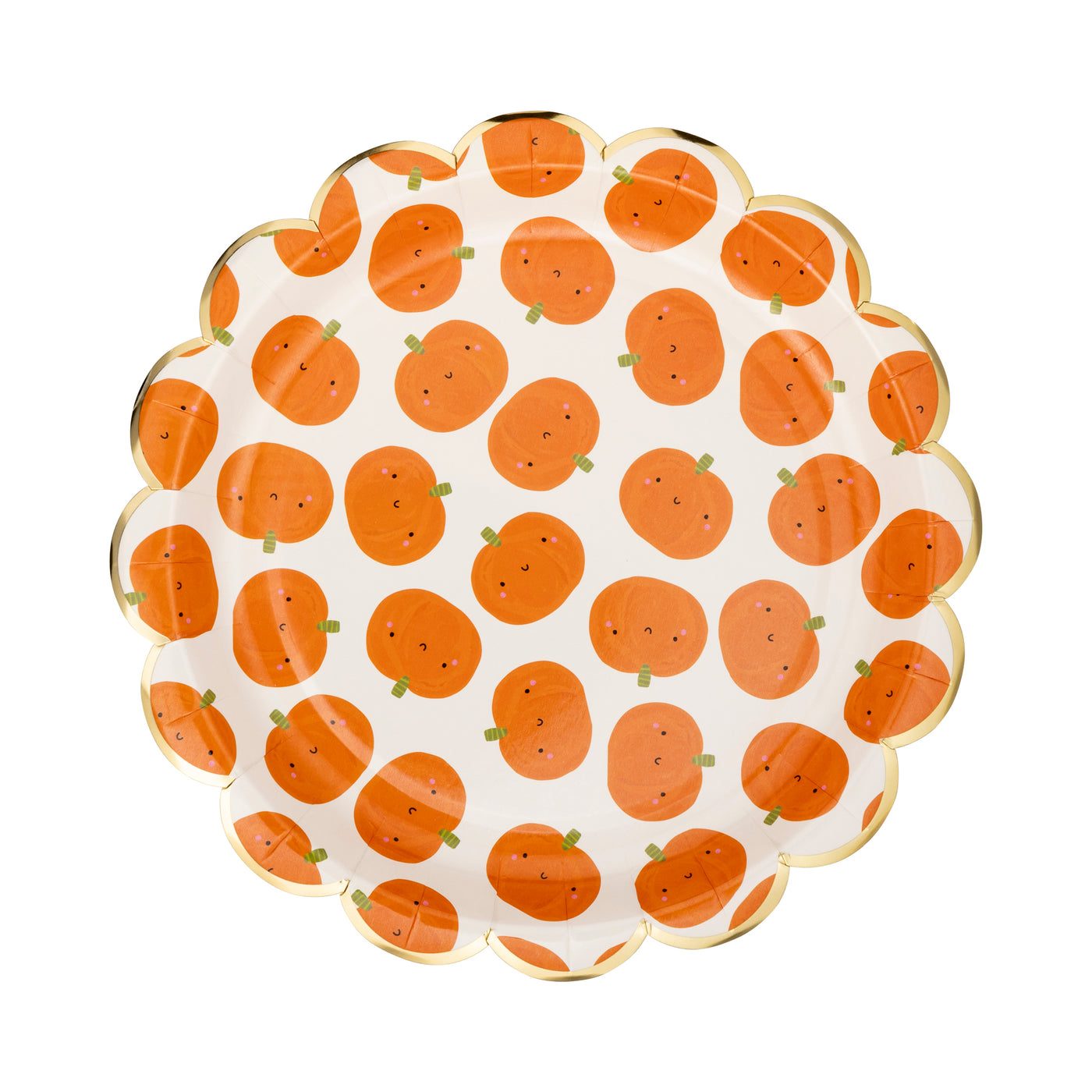 Scatter Pumpkin Scallop Paper Plate