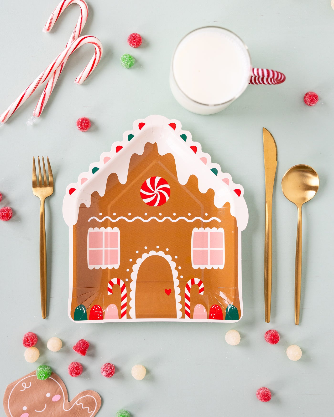 Gingerbread House Shaped Plate