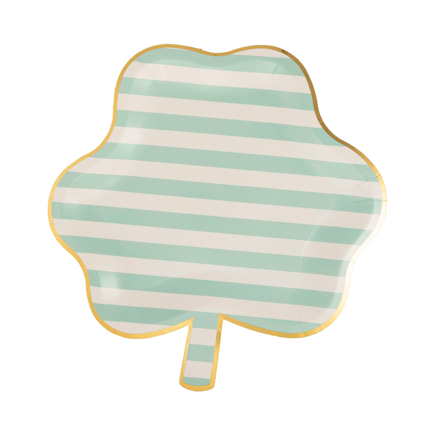 Shaped Striped Shamrock Paper Plate